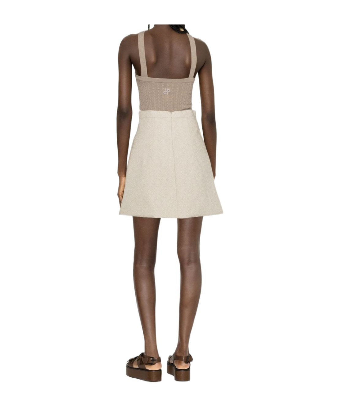 Patou High-waisted A-line Midi Skirt In Gray