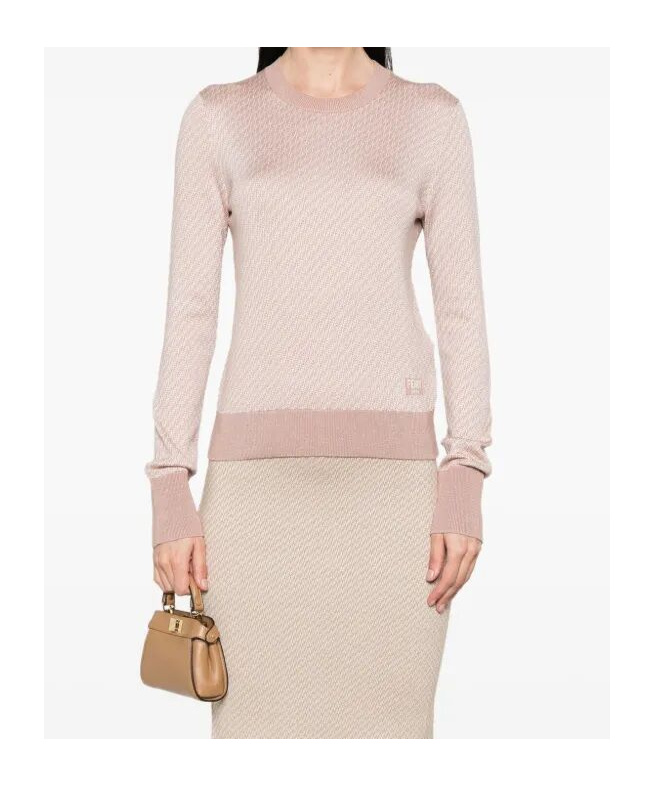 Fendi Ff-jacquard T-shirt In Pink