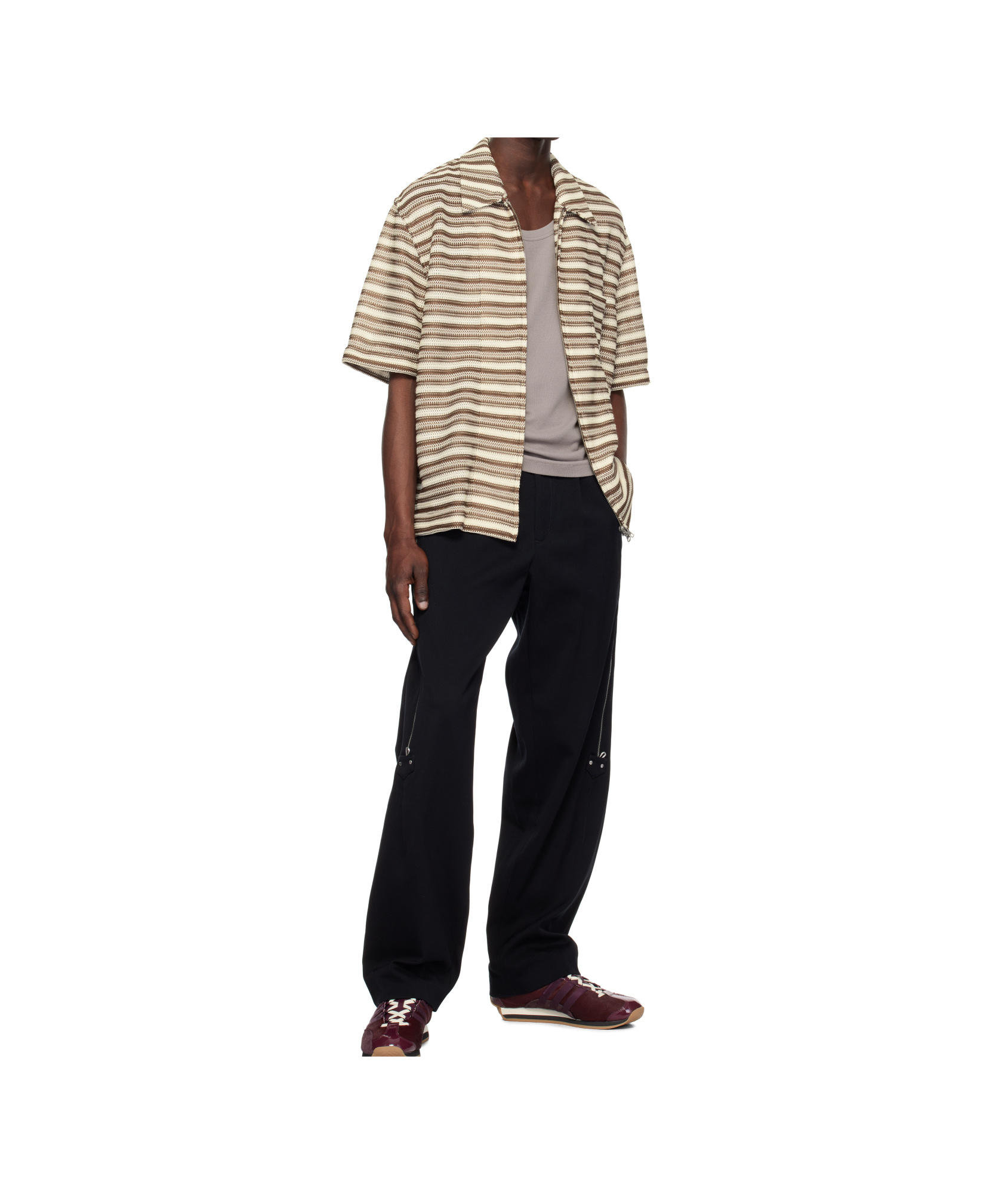 Shop Song For The Mute Jacquard Striped Shirt