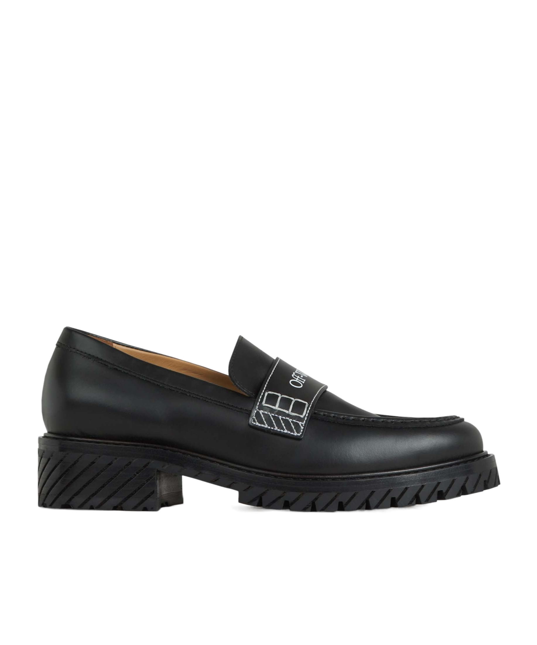 Off-white Logo Loafers In Black