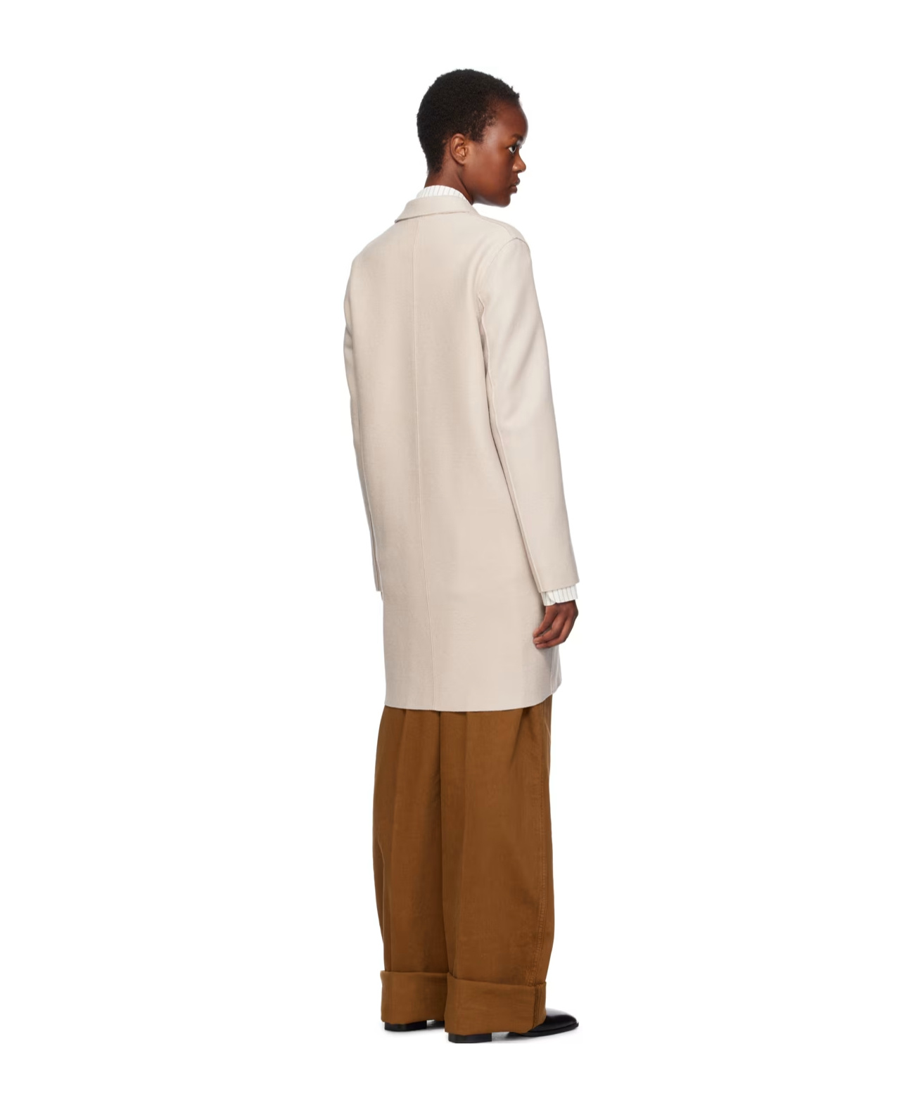 Harris Wharf London Notched Lapel Coat In Nude