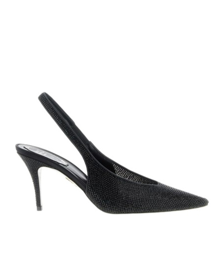 René Caovilla Slingback High-heeled Sandals In Black