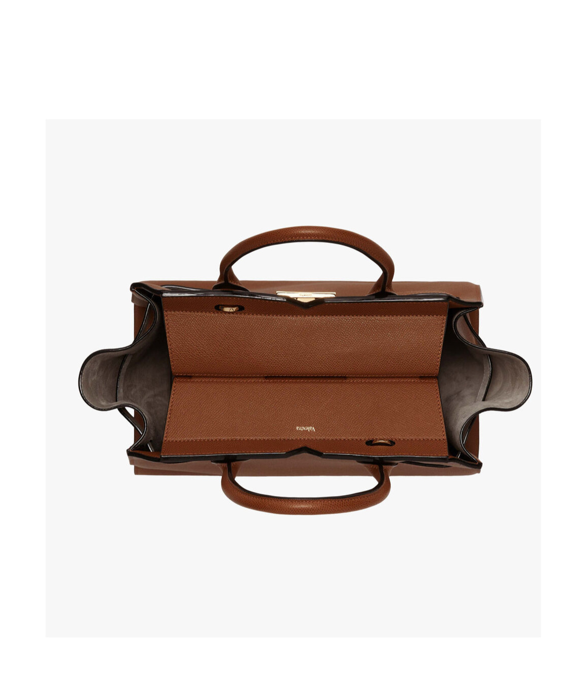 Valextra Medium Double Handle Handbag In Brown
