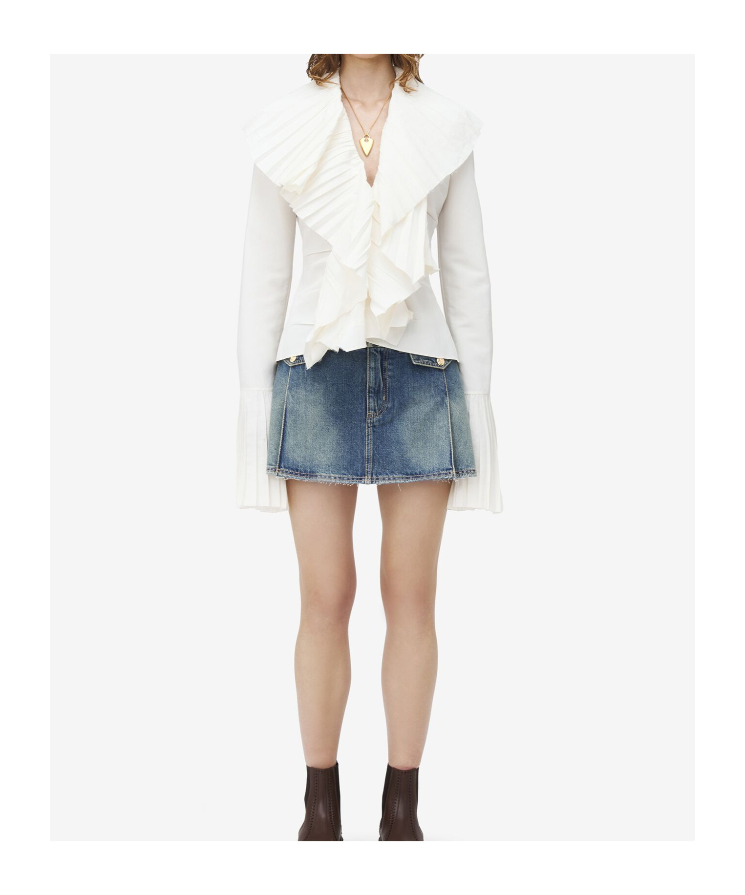 Alexander Mcqueen Pleated Shirt In White