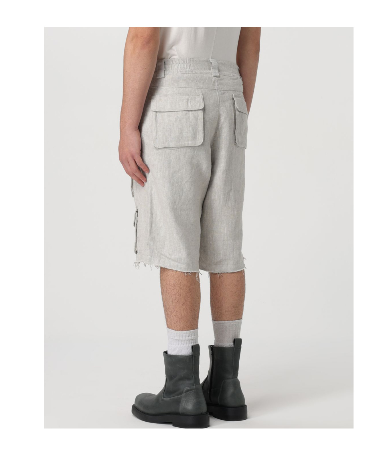 Misbhv Linen Blend Cargo Shorts In Multicolor