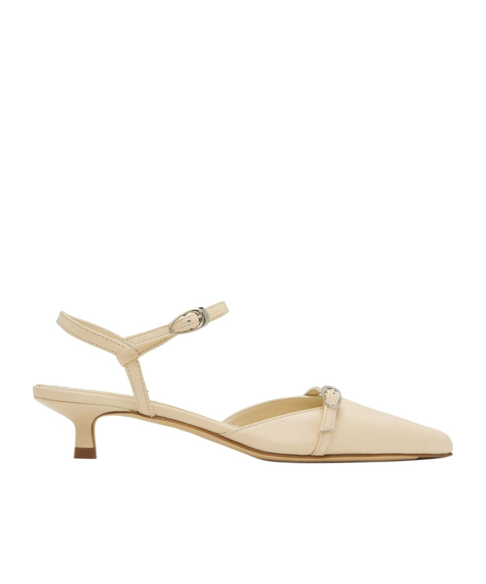 Aeyde Melia Nappa Leather Slingback Pumps In Nude