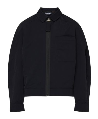 Shop Jacquemus Zippered Casual Jacket In Black