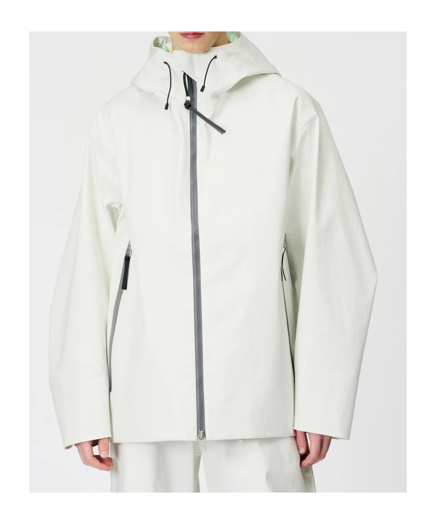 Goldwin Oamc Hooded Zip-front Jacket In White