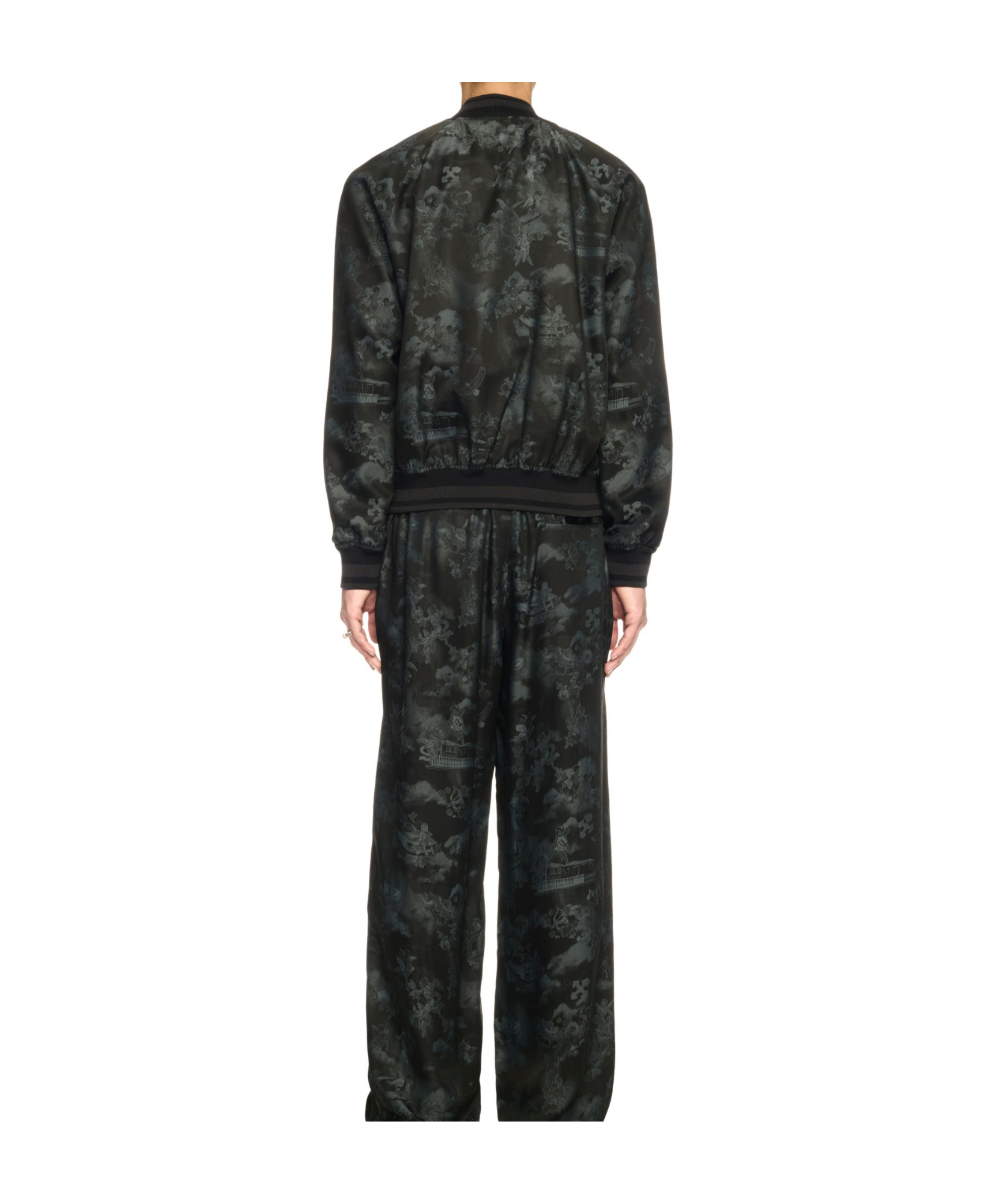 Off-white Black Fresco Souvenir Varsity Bomber Jacket In Black