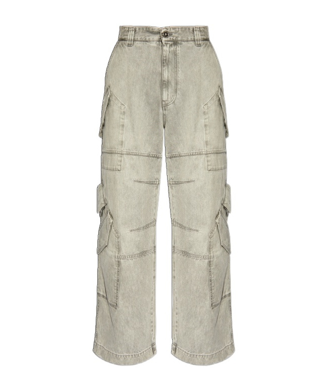 Versace Multi-pocket Wide-leg Jeans In Nude