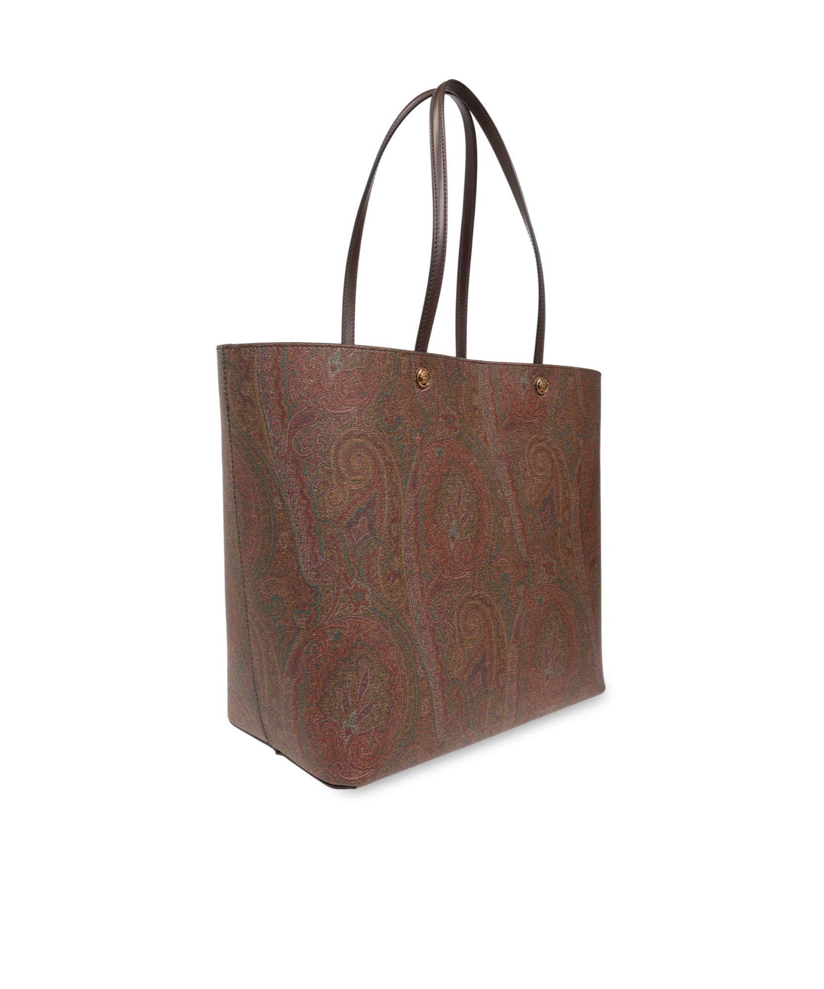 Etro Brown Shopper With All-over Jacquard Paisley Pattern In Brown