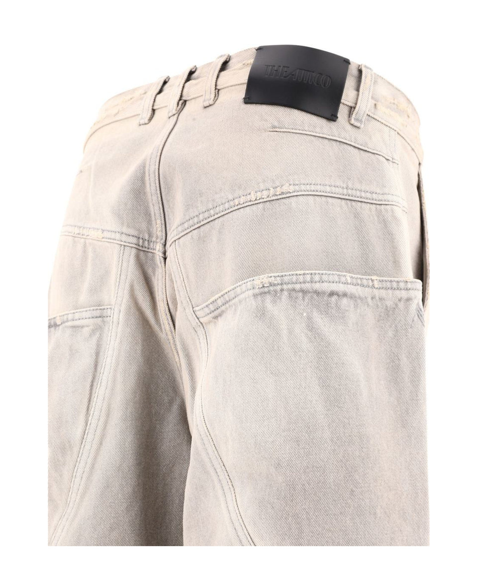 Attico Washed Wide-leg Jeans In White