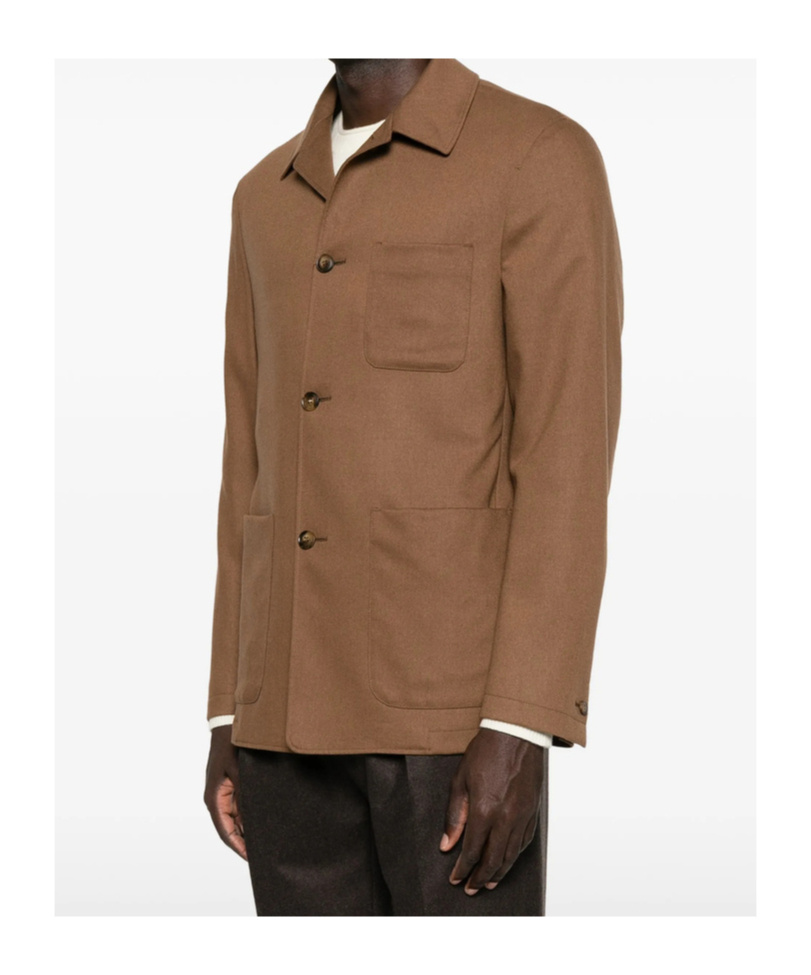 Canali Stretch-wool Chore Overshirt In Multi