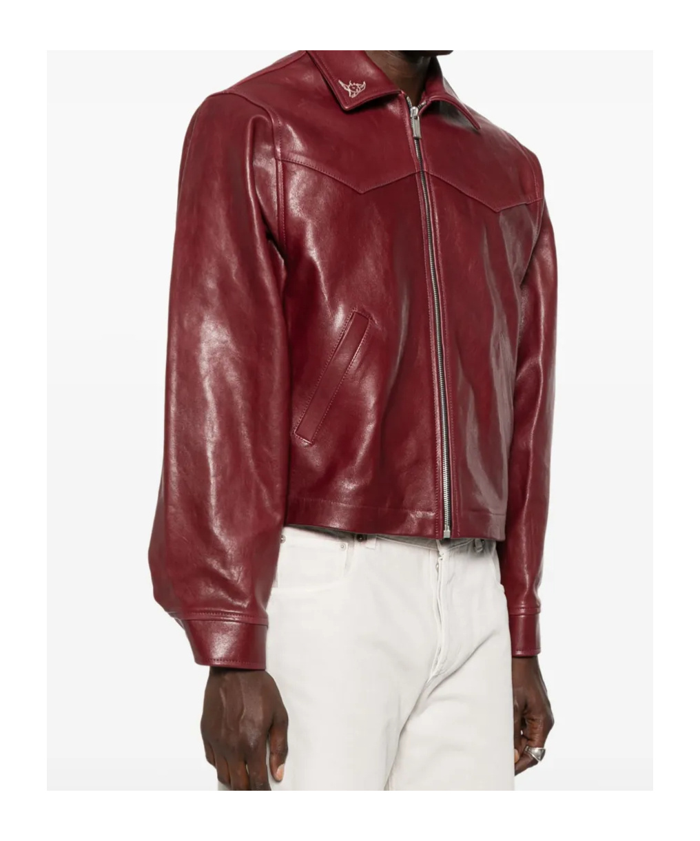 Enfants Riches Deprimes Long Sleeve Leather Jacket In Animal Print