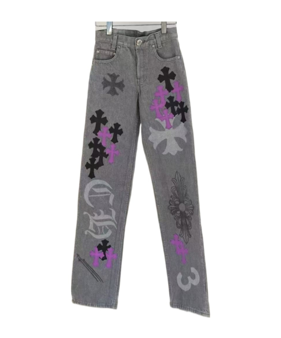 Chrome Hearts Belt Loop Jeans In Gray