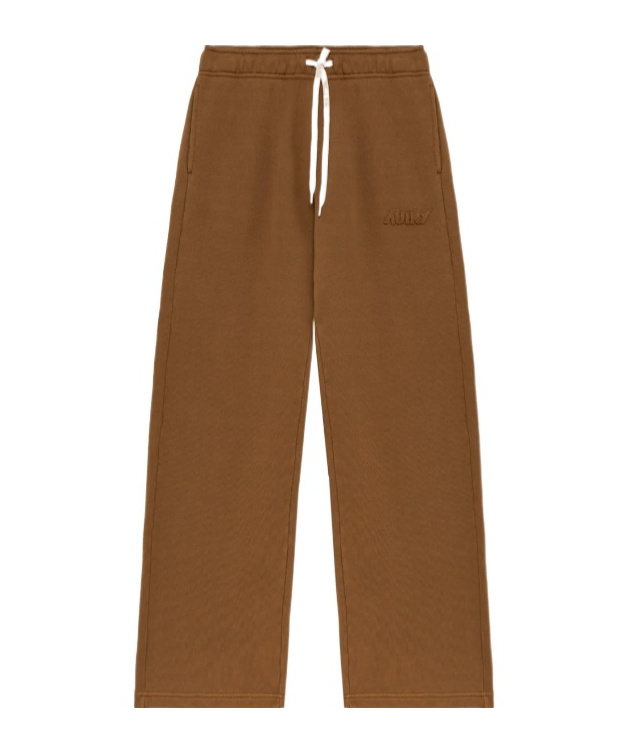 Autry Elastic Waistband Relaxed Fit Side Pockets Trousers In Brown