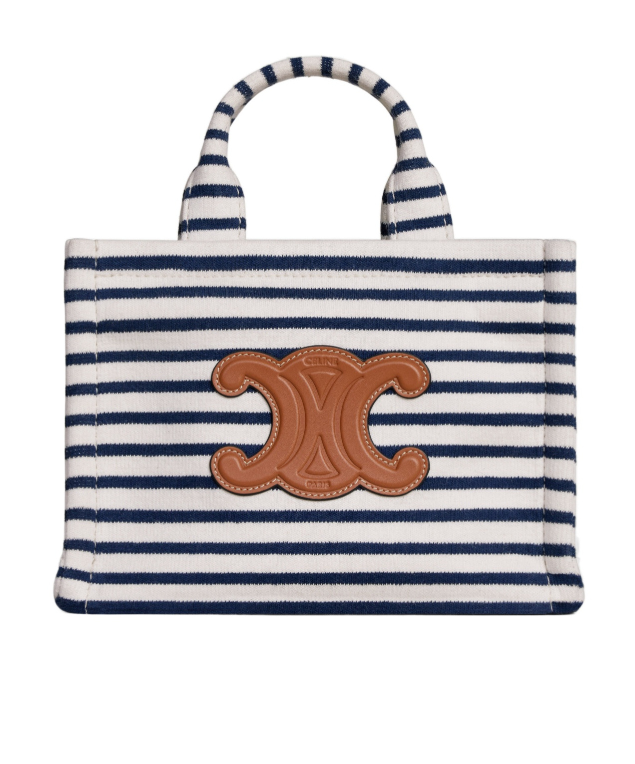 Celine Mini Cabas Shoulder Bag In Navy Blue/tan