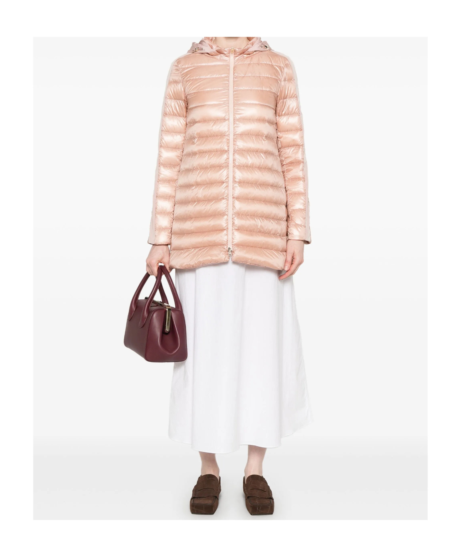 Herno Panelled Puffer Jacket In Gold