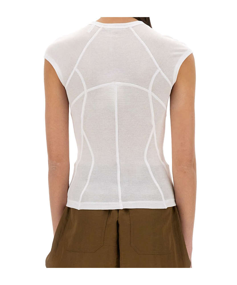 Helmut Lang Slim Fit Sheer Cap Sleeve T-shirt