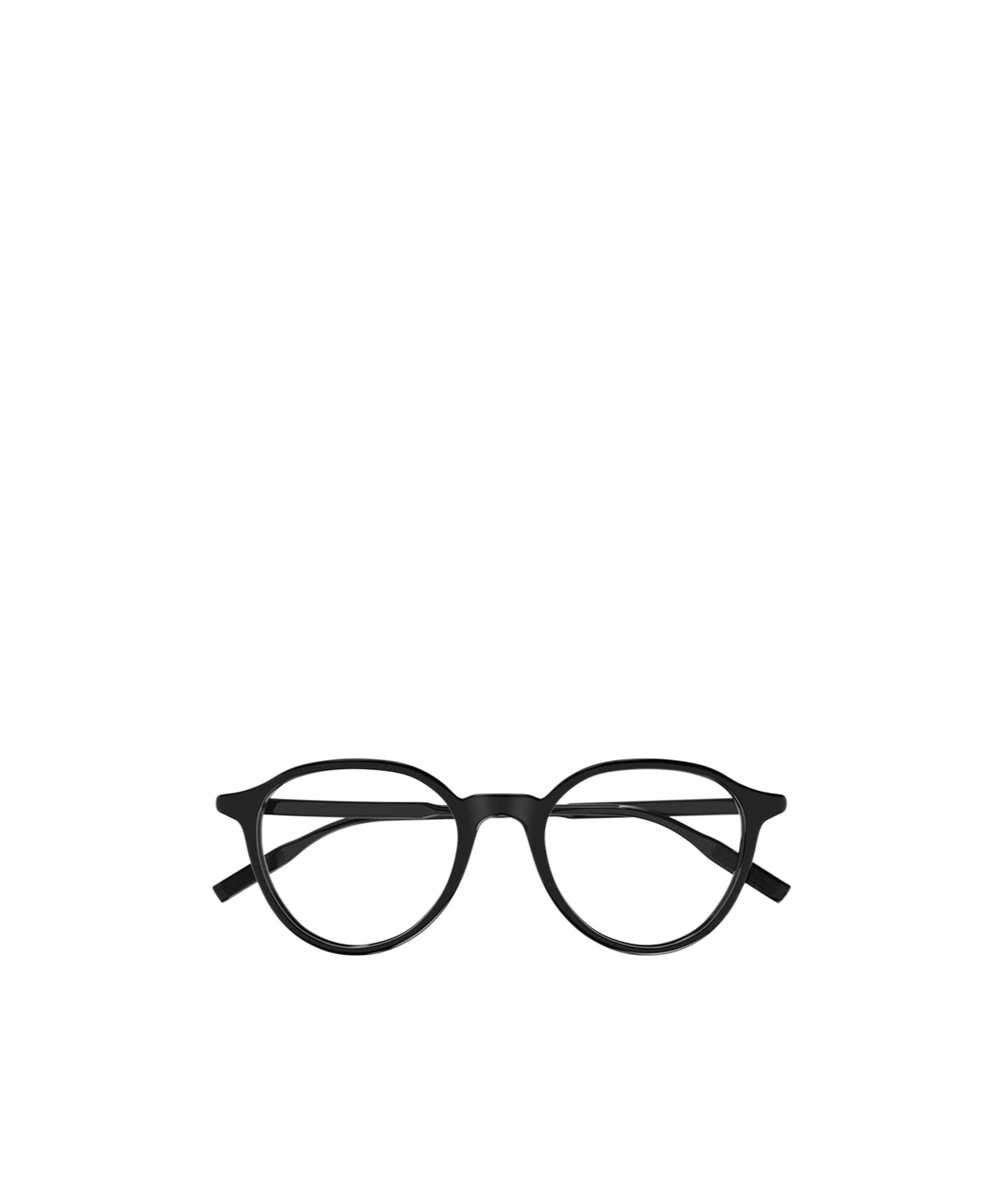 Montblanc Logo-plaque Round-frame Glasses In Black