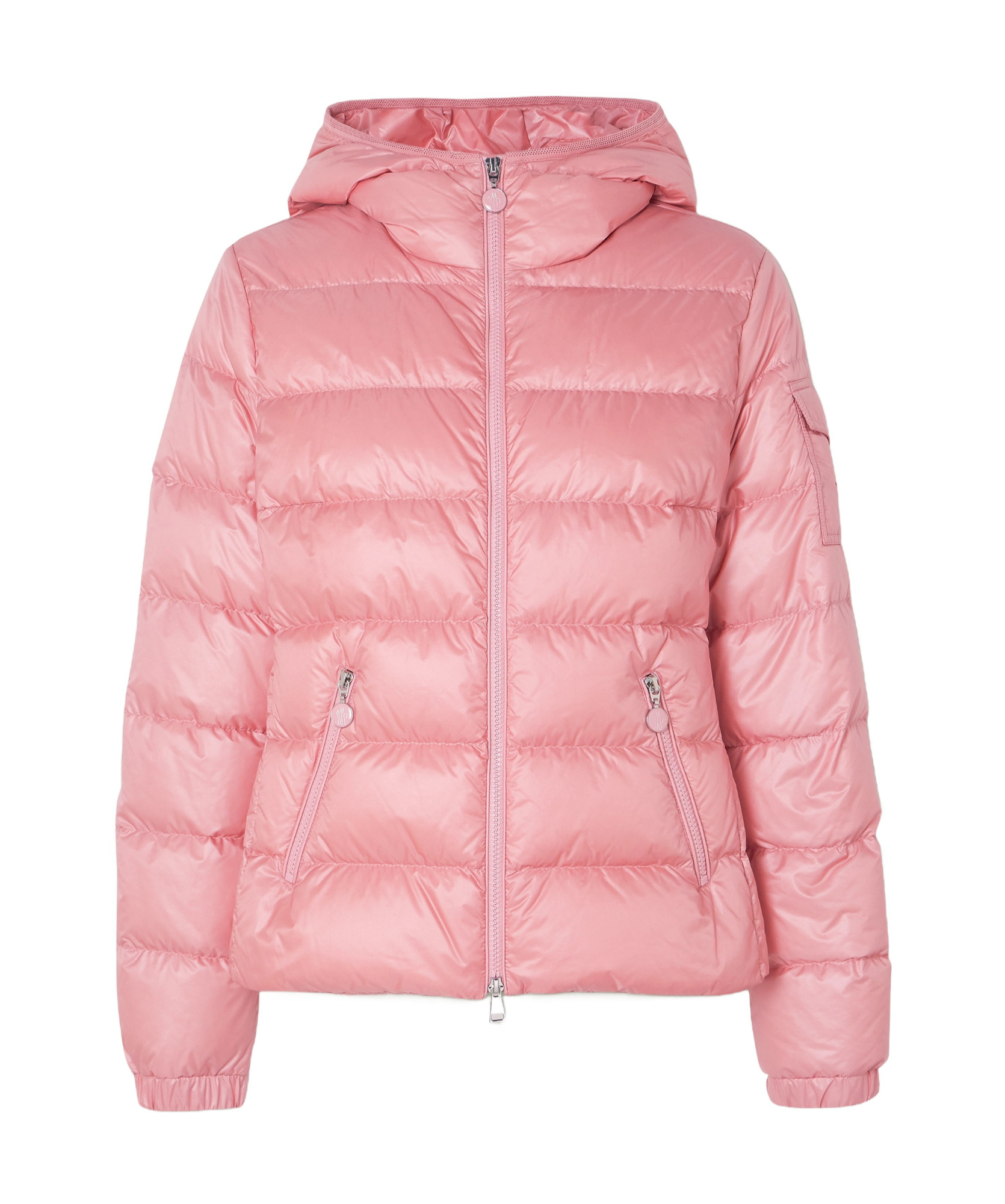 Moncler Gles Hooded Quilted Shell Down Jacket In Pink