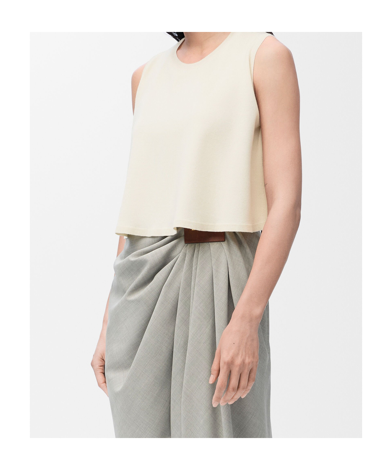 Loewe Sleeveless Trapeze Sweater In White