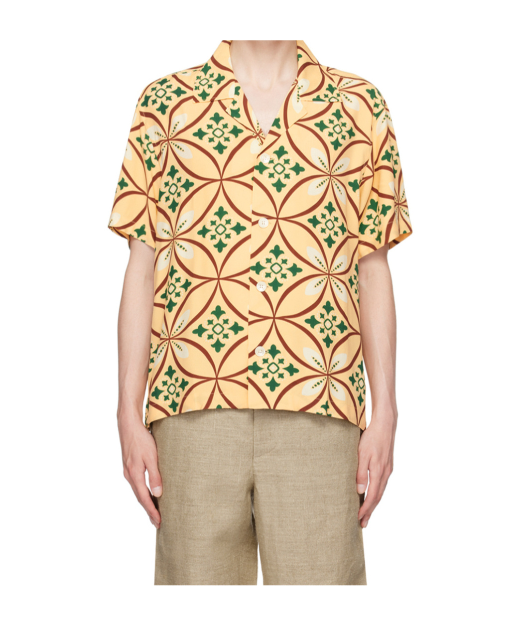 Bode Yellow Greer Shirt In Nude