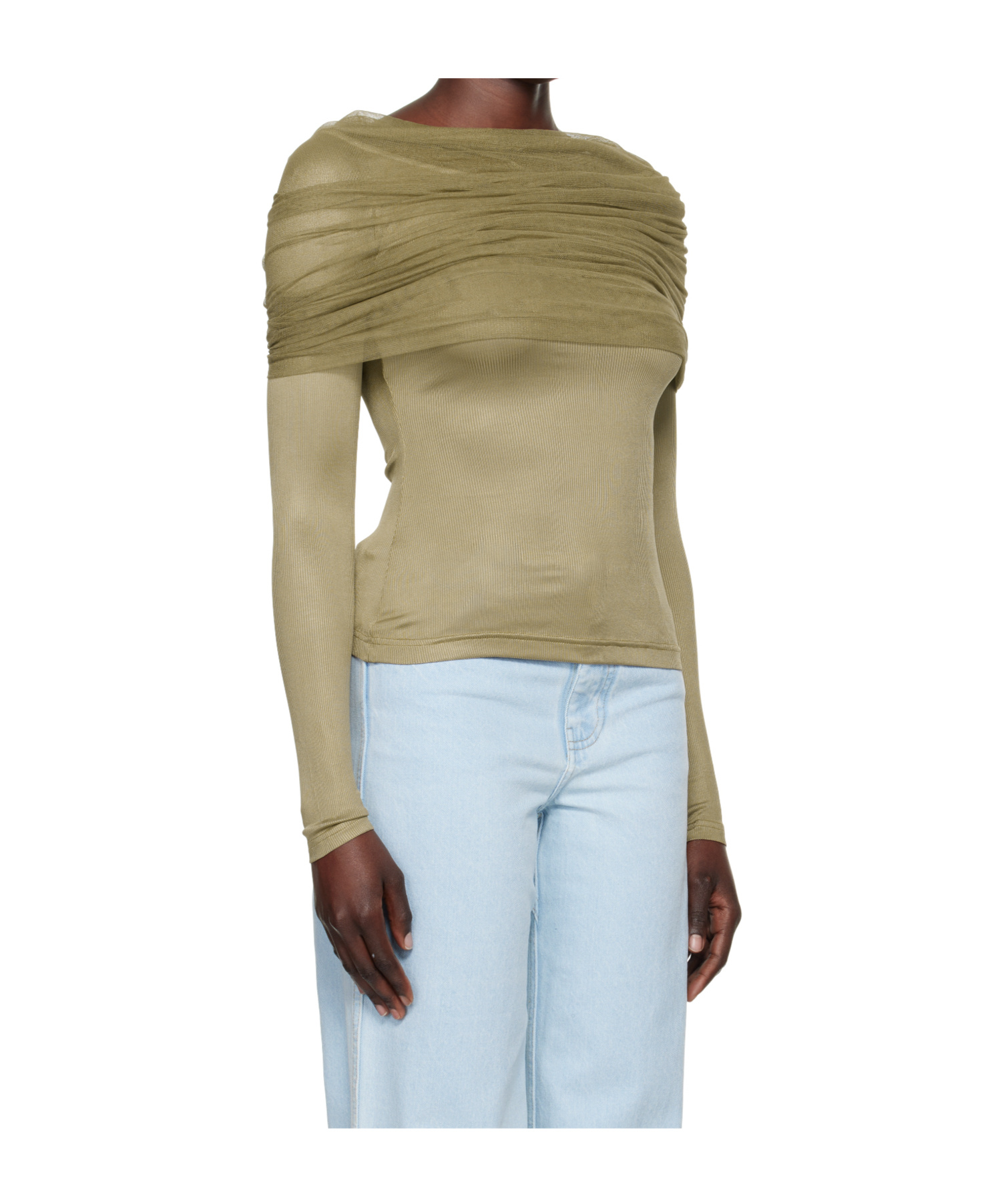 Christopher Esber 'off-shoulder Sonora Top In In Gray