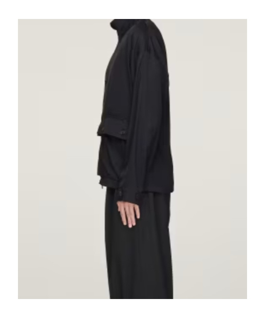 Y-3 Rayon Twill Zip Top In Black