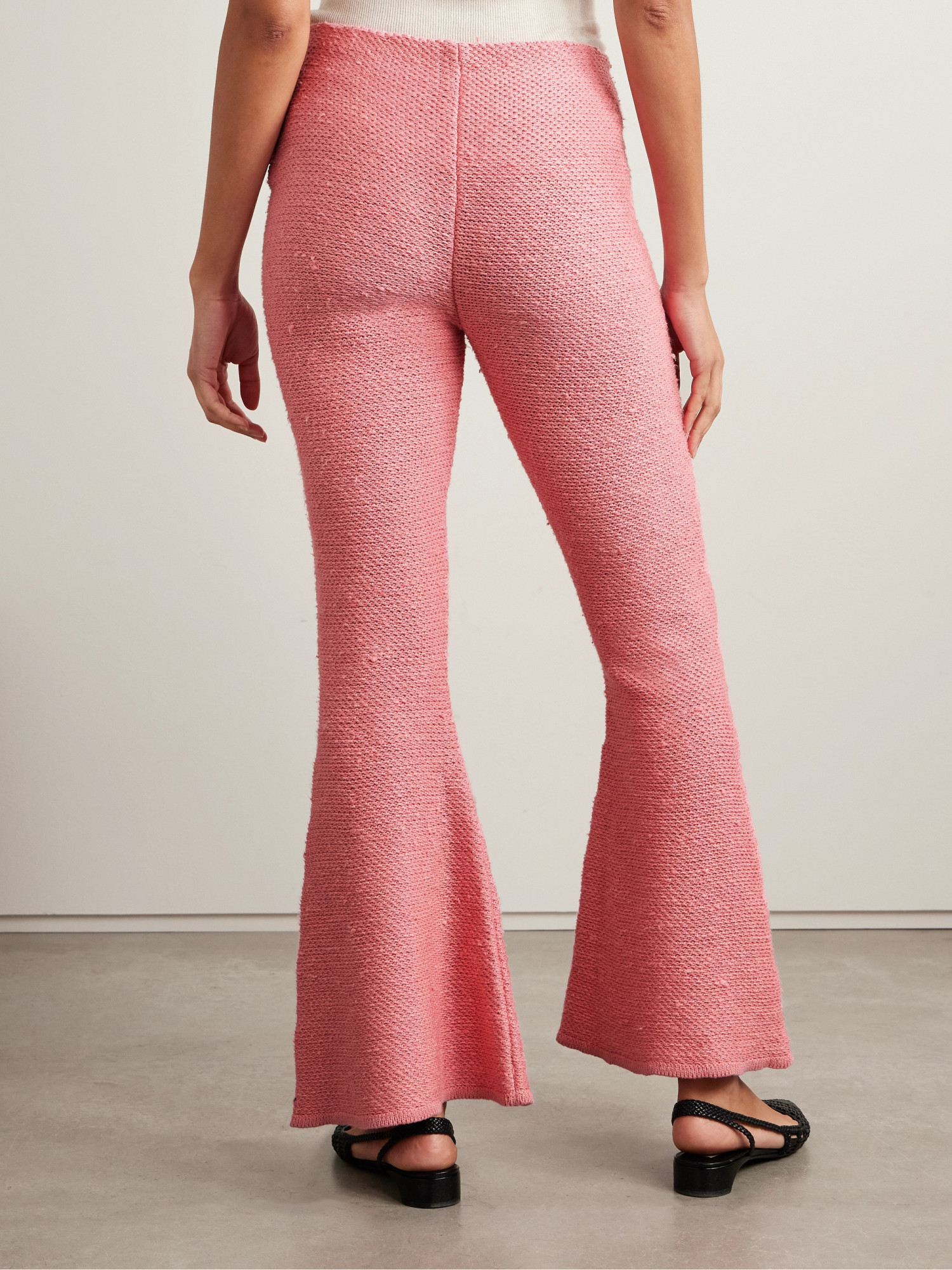 Gabriela Hearst Knitted Flared Pants In Pink