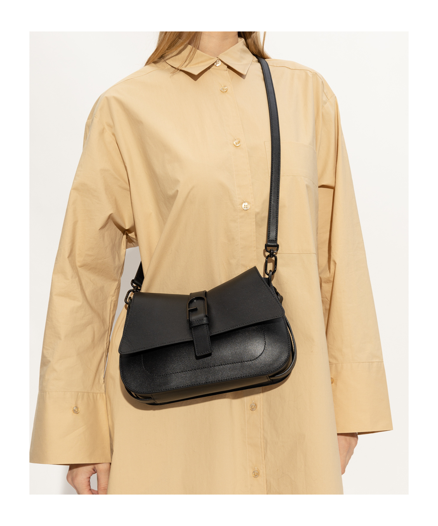 Furla Medium Top Handle Bag With Adjustable Strap In Black