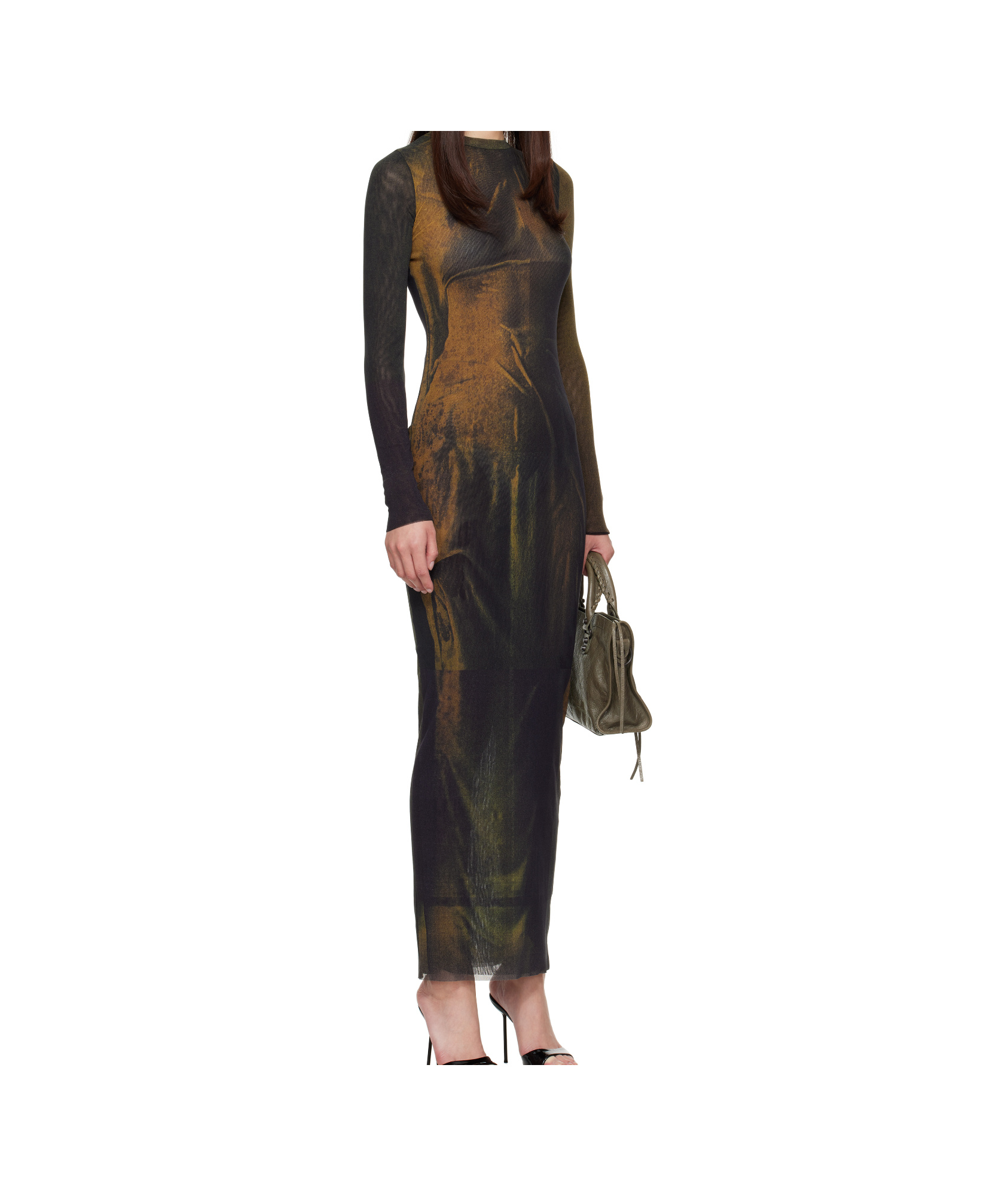 Jean Paul Gaultier Ssense Exclusive Green Printed Acid Water Maxi Dress In Multi