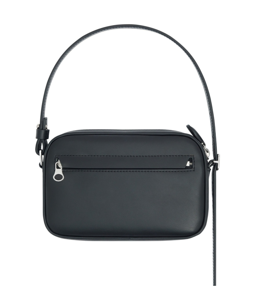 Courrèges Logo-appliqué Leather Shoulder Bag In Black