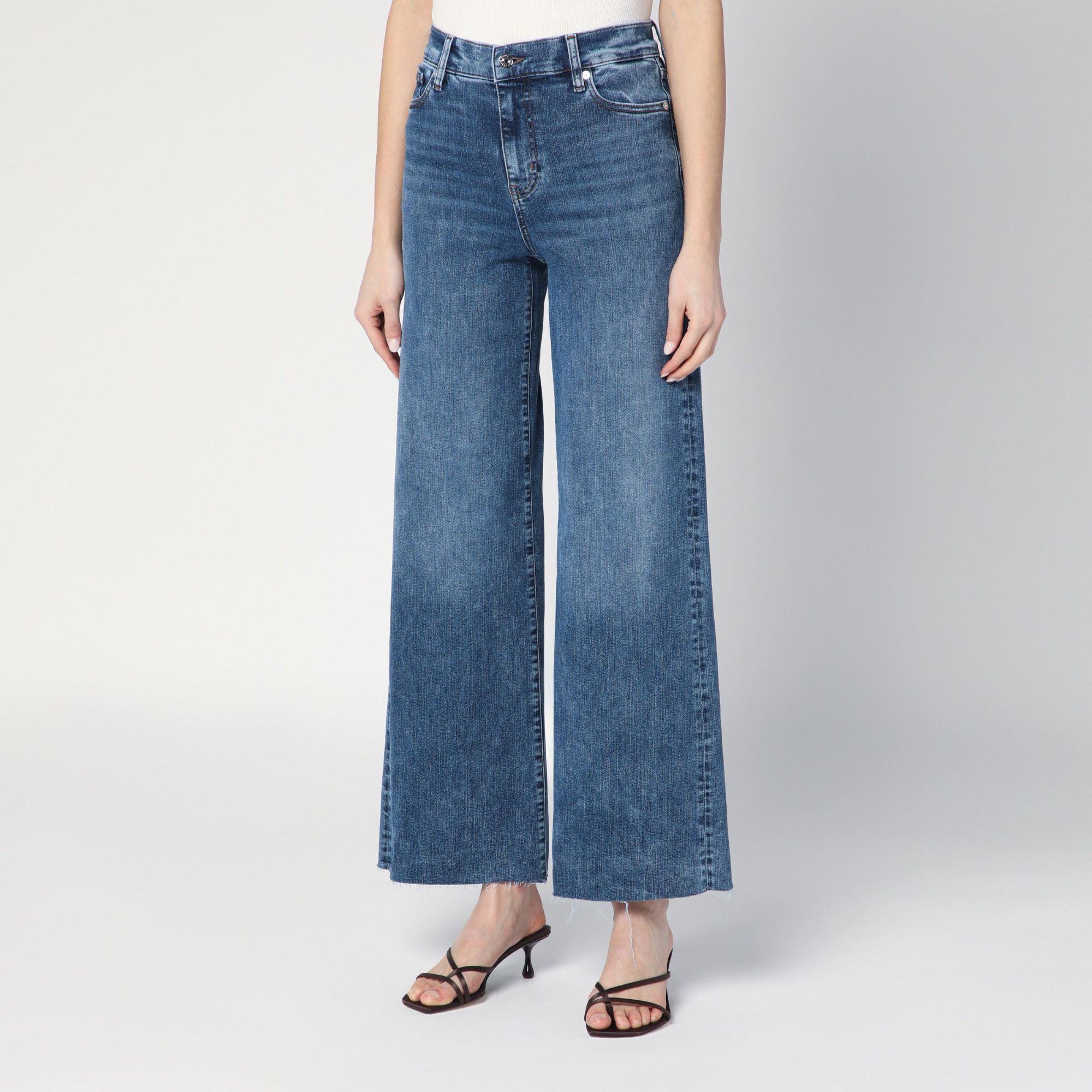 Frame High-waisted Wide-leg Casual Pants In Multi