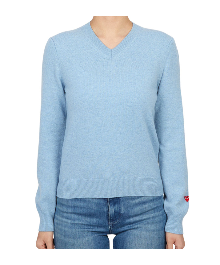 Comme Des Garçons Long-sleeved Sweater In Blue