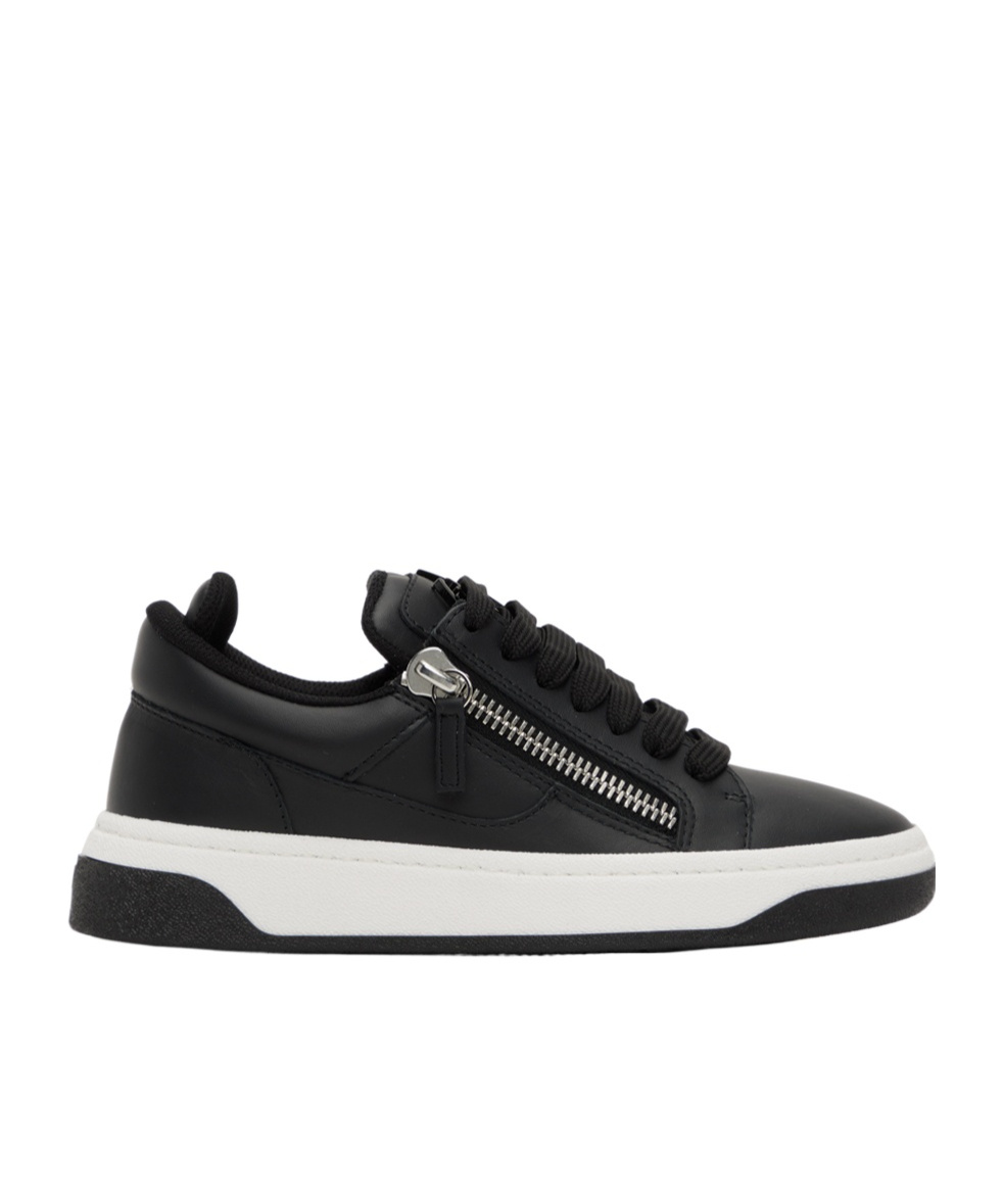 Giuseppe Zanotti Side Zipper Low-cut Casual Shoes In Black
