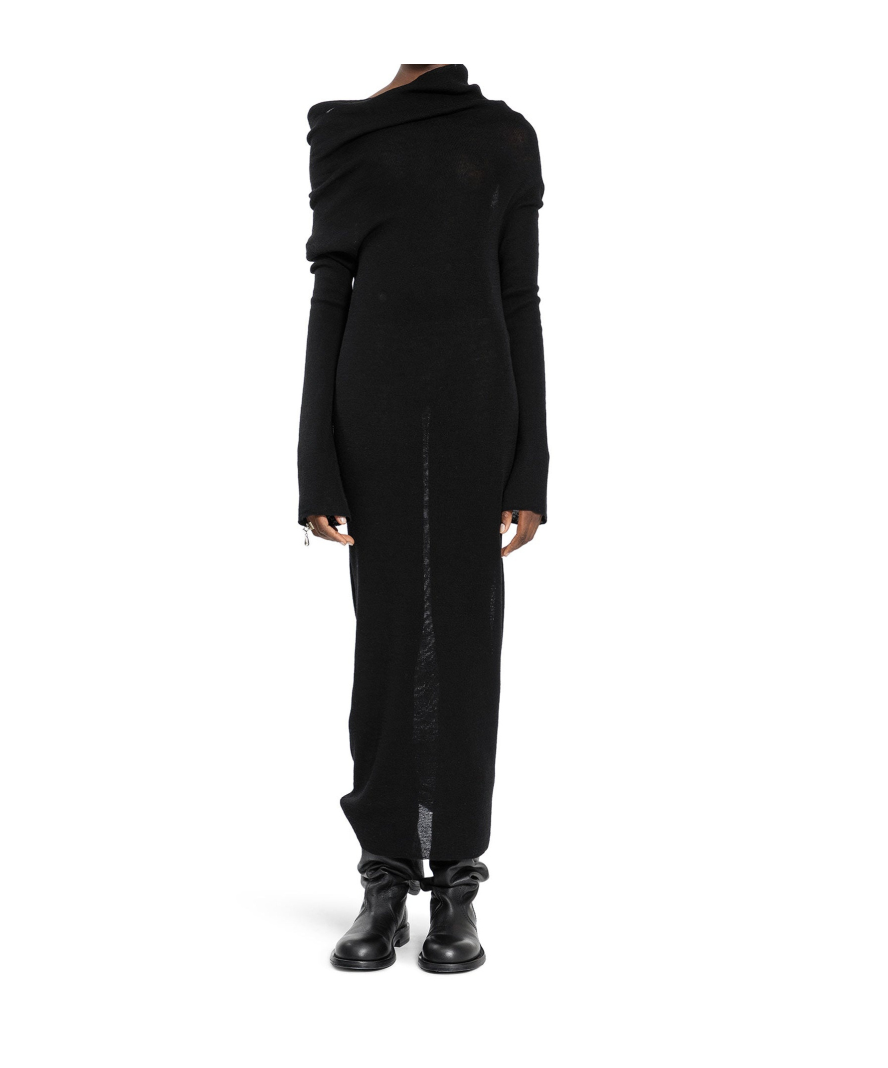 Shop Ann Demeulemeester Asymmetric Design Dress In Black