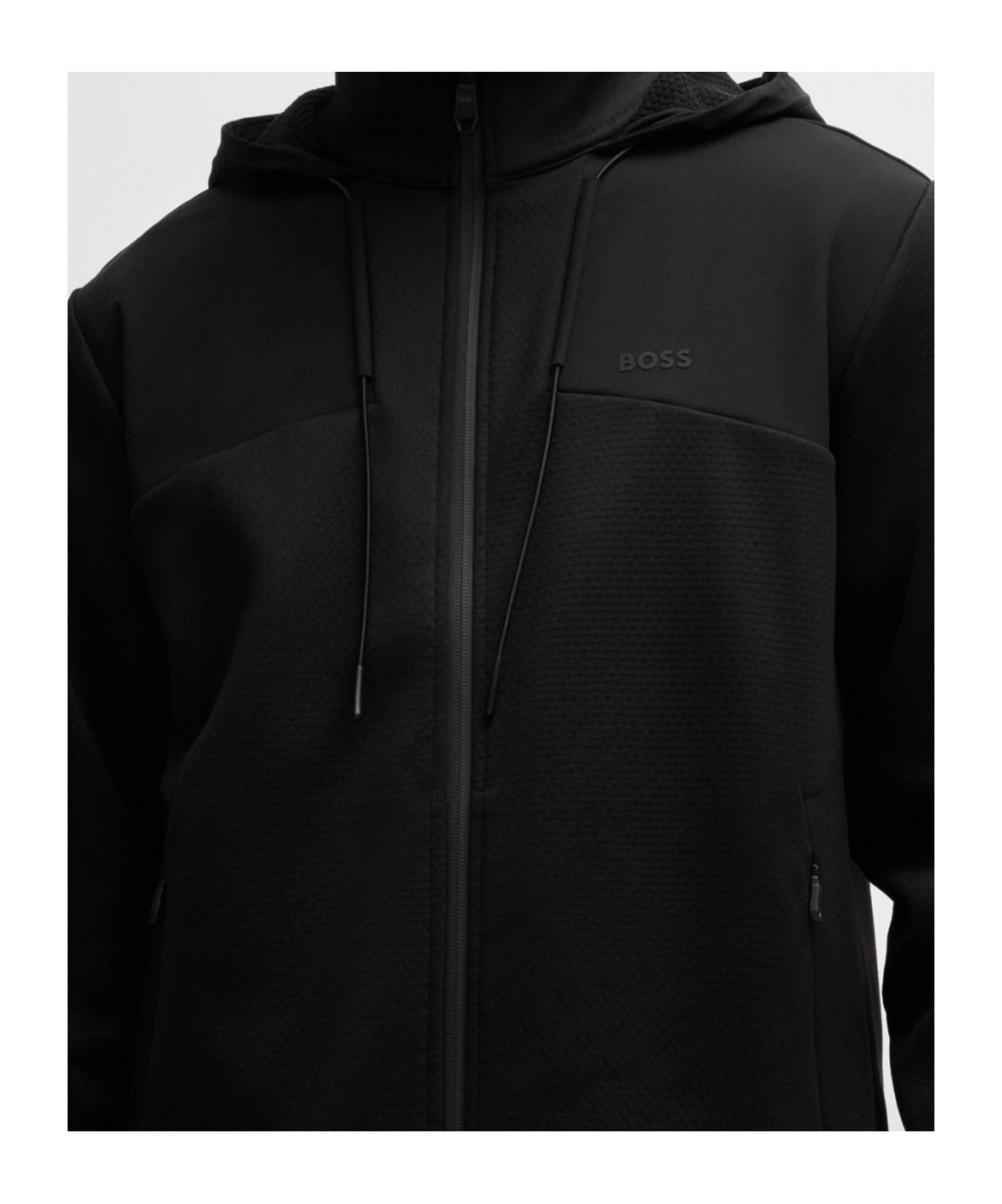 HUGO BOSS ZIPPERED HOODED SWEATSHIRT