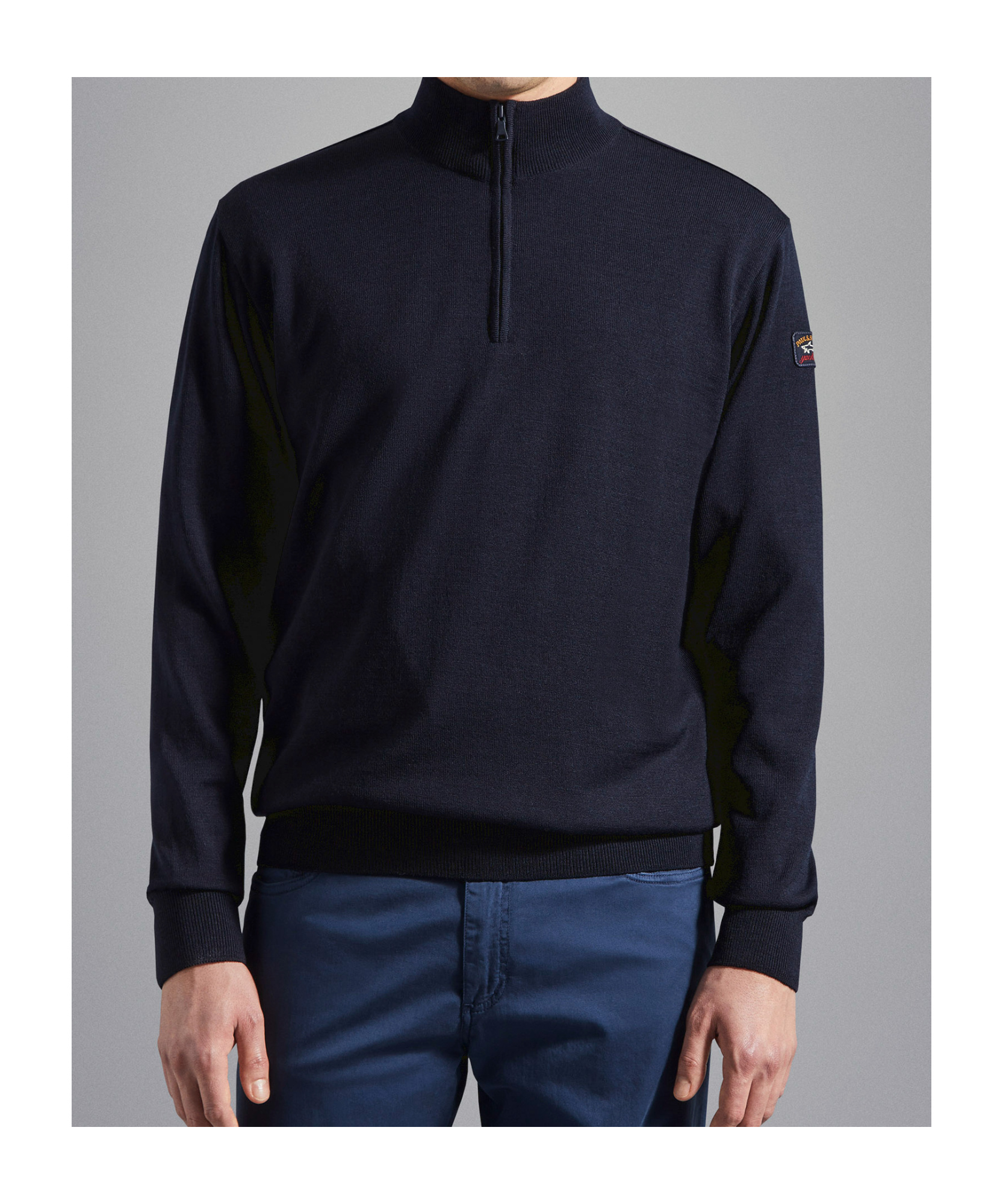 Paul & Shark Half Zipper Sweater In Black