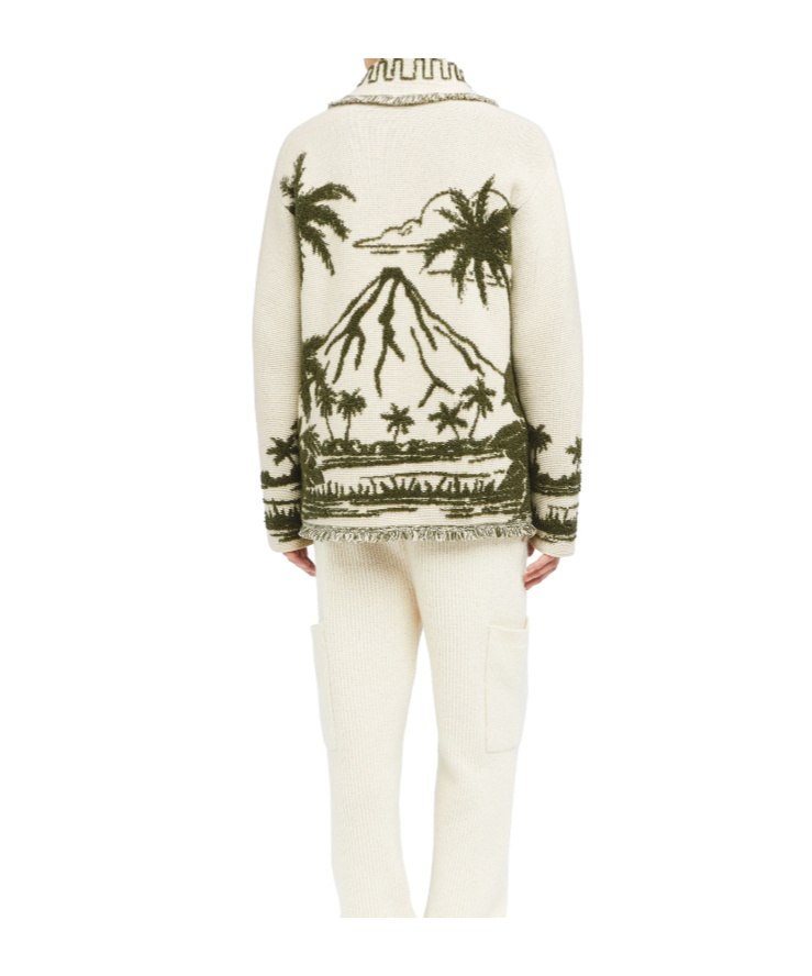 Alanui Palm-tree Fringed Cardigan In Multi