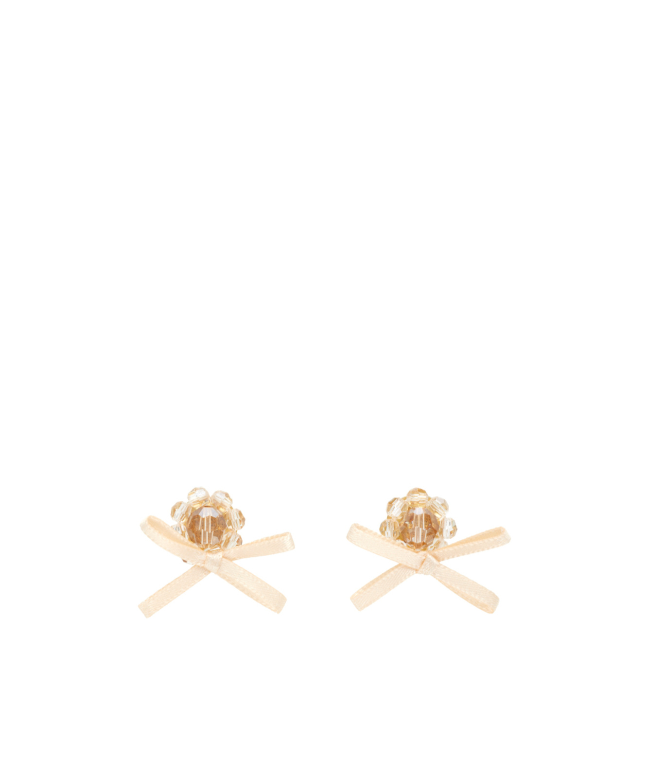 Simone Rocha Petite Bow Daisy Satin Earrings In Gold