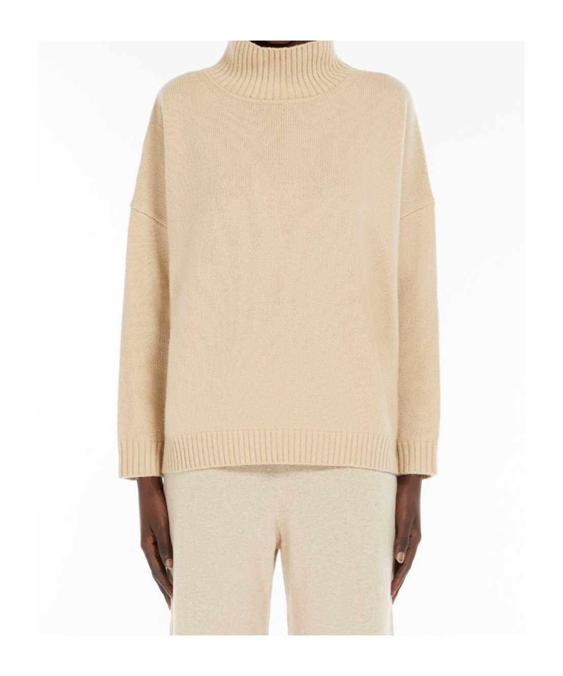 Weekend Max Mara Long-sleeved Wool Sweater In Nude