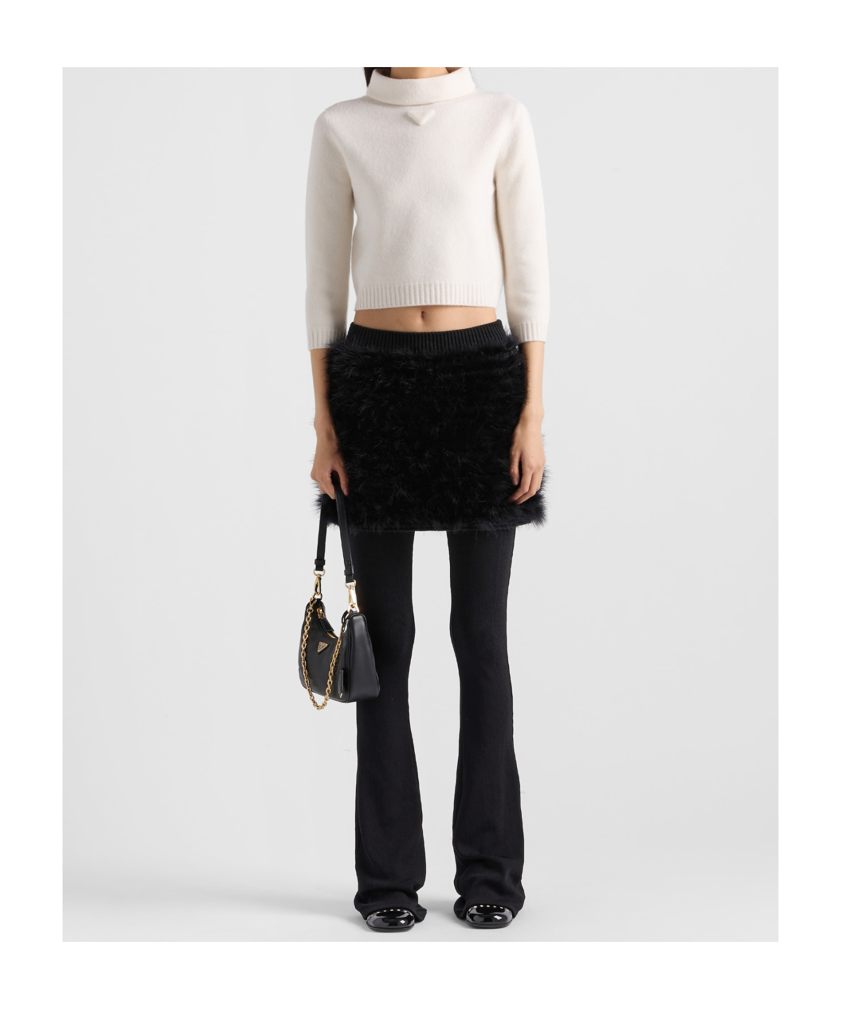 Prada Embossed-logo Sweater In White