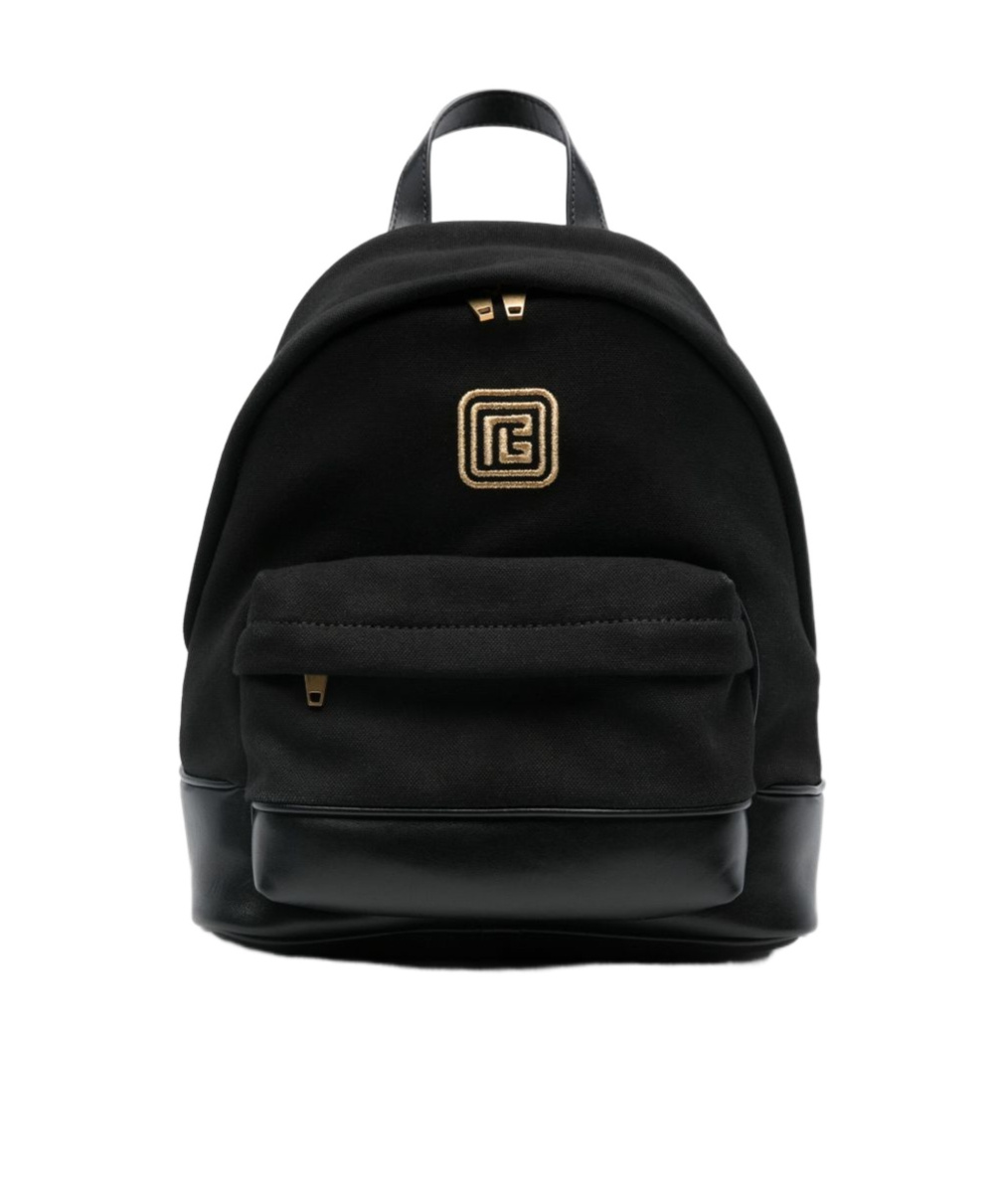 Balmain Logo-embroidered Backpack In Black