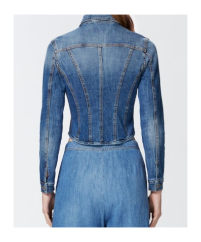 Pinko Indigo Denim Bustier Jacket In Indigo