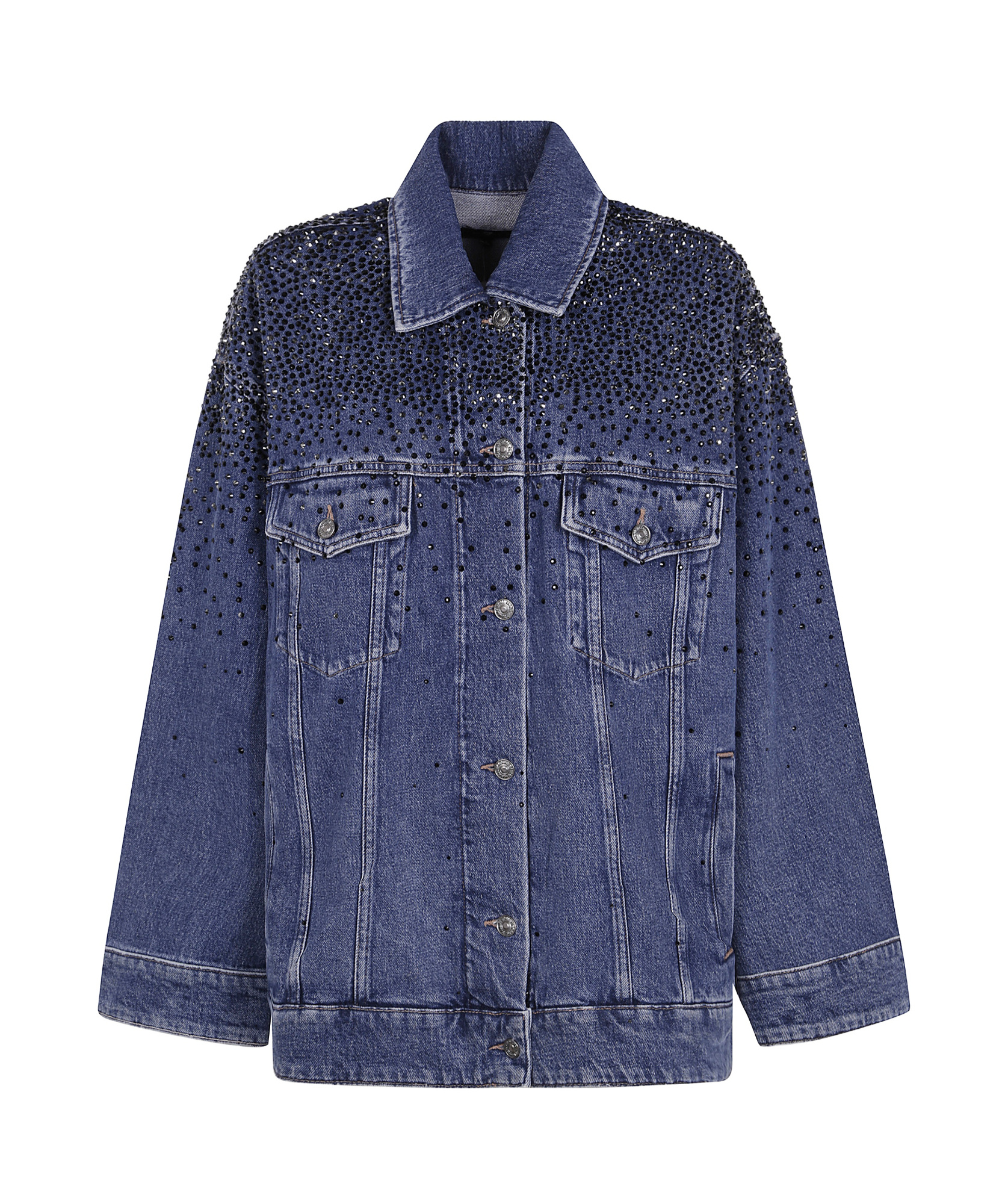 7 For All Mankind Long-sleeved Denim Jacket In Blue