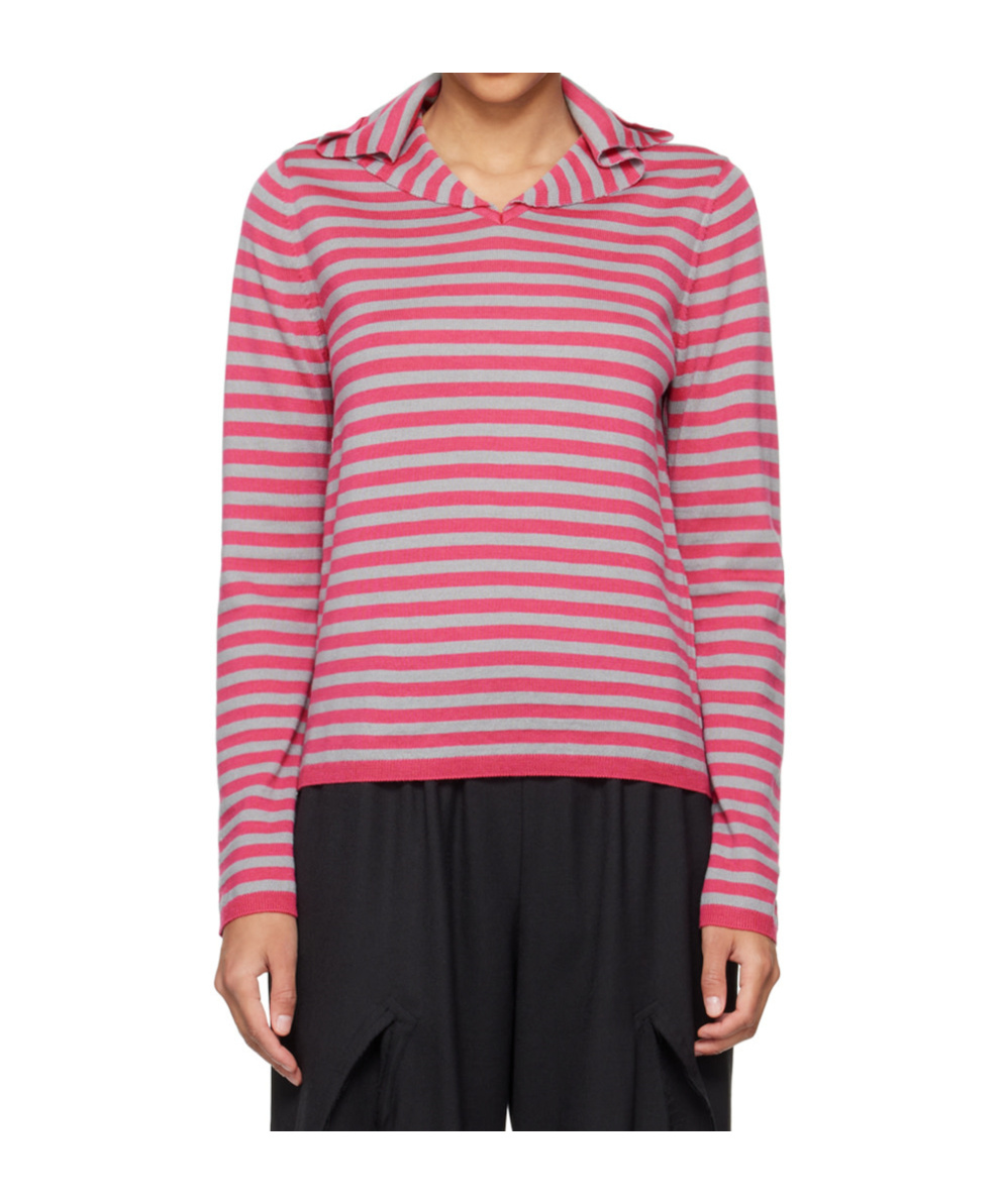 Comme Des Garçons Long-sleeved Sweater In Red