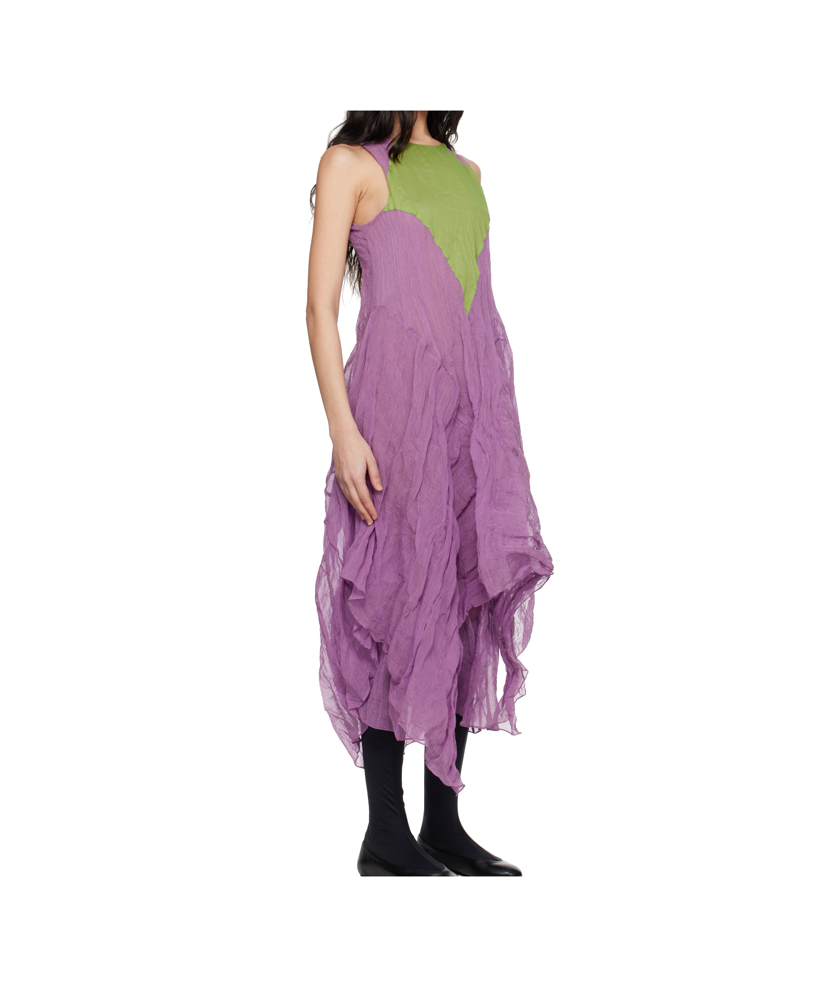Kiko Kostadinov Purple & Green Shura Sleeveless Maxi Dress In Purple/green
