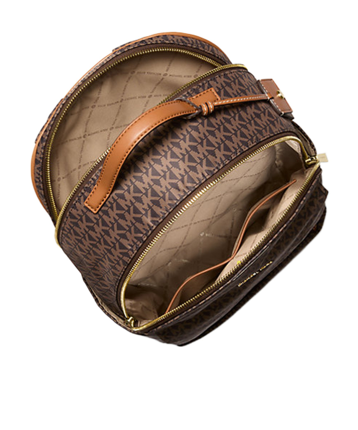 Michael Kors Sable Large Printed Signature Logo Backpack In Brown