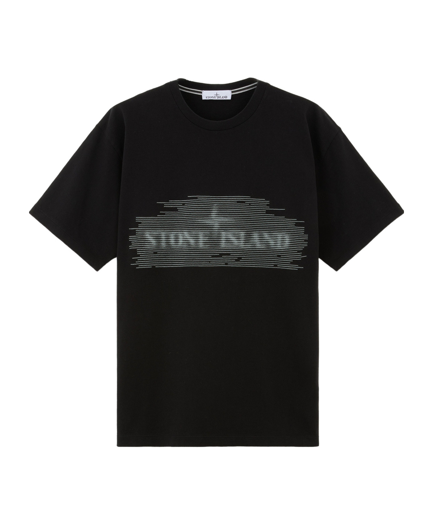 Stone Island Knitted T-shirt In Black